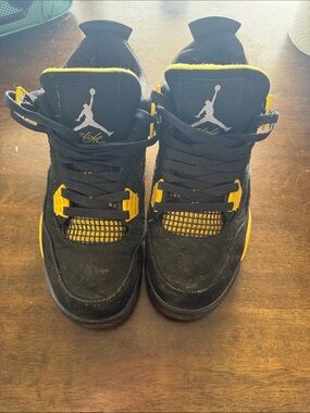 Jordan Retro Black and Yellow Men's Basketball Sneakers